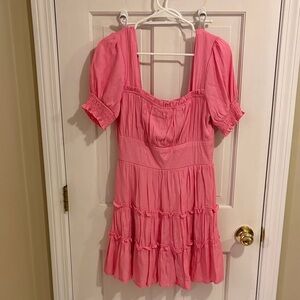 Trixxi Pink Ruffled size medium Dress brand new without tags